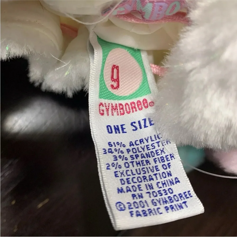 Vintage Gymboree Plush Purse Fuzzy Pouch Basket White Multicolor Puff Balls